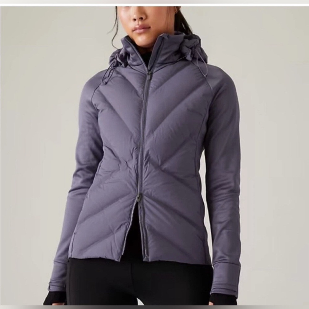 New Athleta 2X Inlet Jacket Nightfall Purple Plus Hood RTV $199